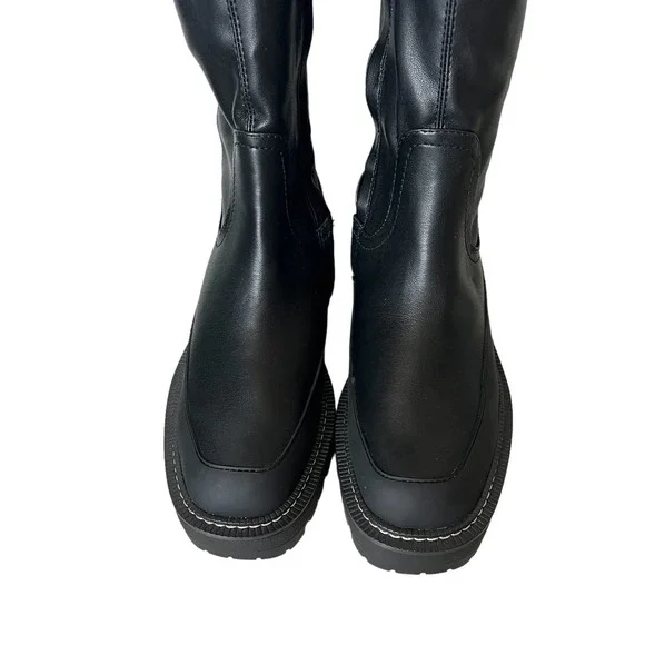 SAM EDELMAN LERUE LUG SOLE FAUX LEATHER HIGH SHAFT OVER KNEE BOOT 6.5, 7.5 NWOB - Picture 4 of 16